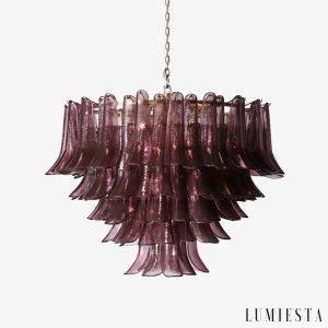 Lampa wisząca szklana złota ametyst Vampa do salonu, widok główny Ø100/70 cm