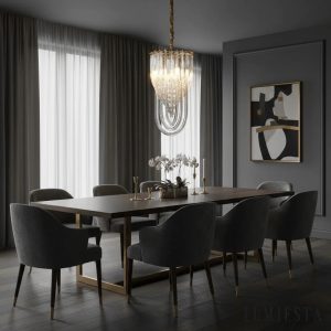 Lampa wisząca glamour Vero z transparentnym szkłem i złotym metalem