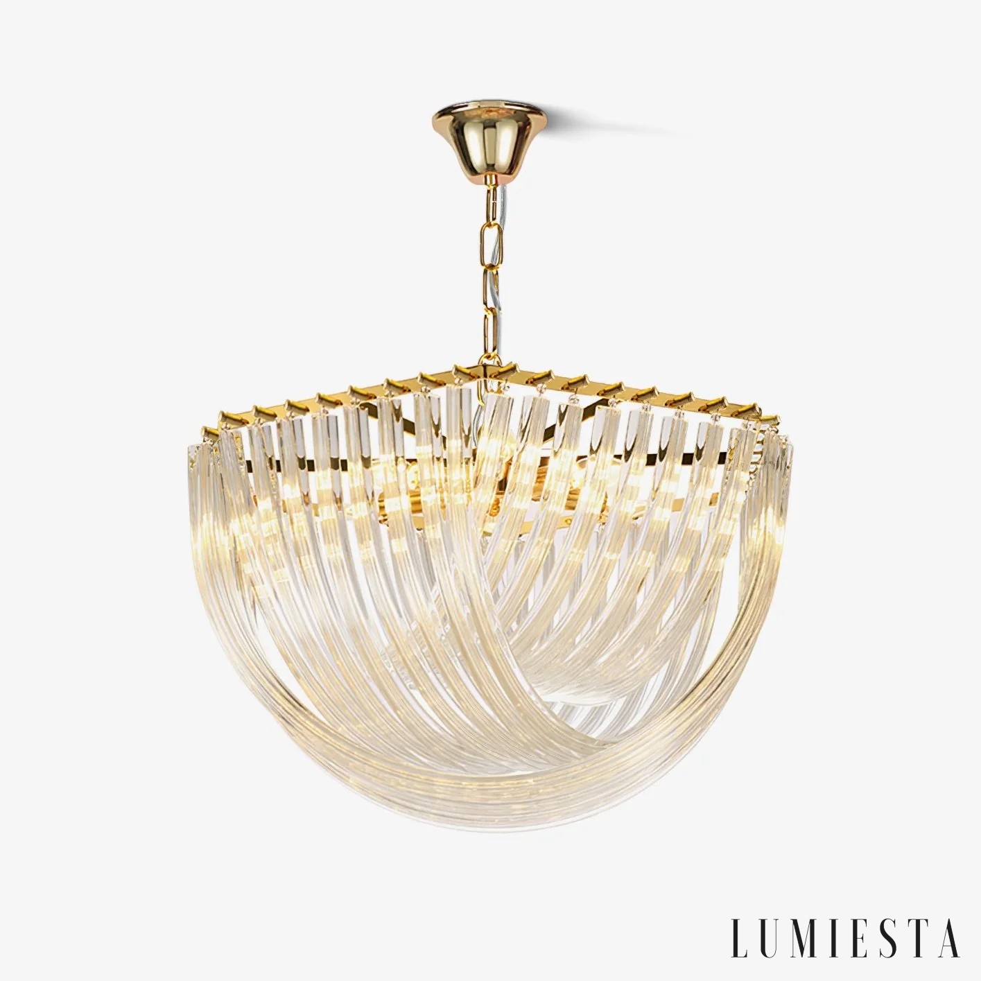 Vero - Lampa wisząca złota szklana glamour