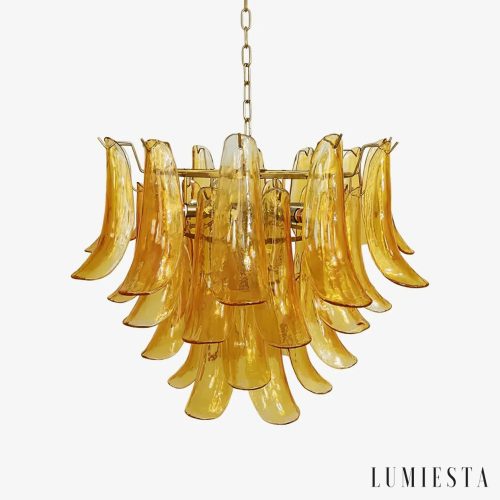 Lampa wisząca szklana złota glamour Vesuvio, widok od przodu
