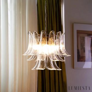 Vesuvio - lampa wisząca szklana złota glamour, ujęcie z bliska