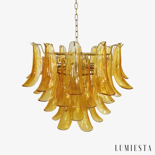 Lampa wisząca szklana złota glamour Vesuvio, widok od przodu