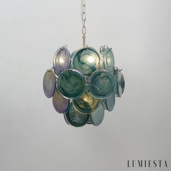 Vicolo - nowoczesny żyrandol z niklową konstrukcją i szklanymi kloszami