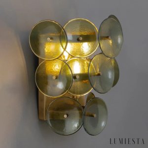 Kinkiet szklany z polerowaną metalową osią Volta — nowoczesny design do pokoju