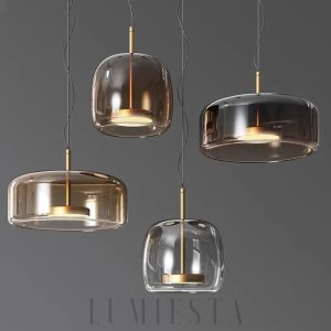 Modern industrial-style glass pendant lamp 35 cm