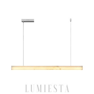 Podłużna lampa wisząca z alabastru LED Liner - widok od przodu