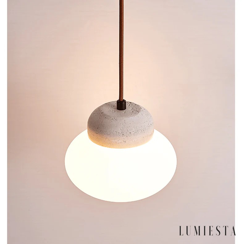 Allia - lampa wisząca trawertynowa kula