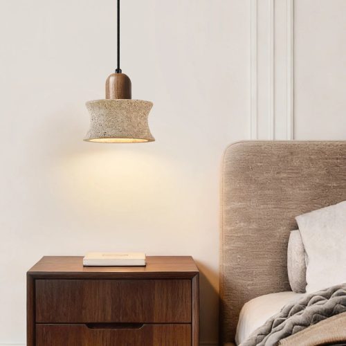 Amber Drop - lampa wisząca trawertynowa Ø 17 cm