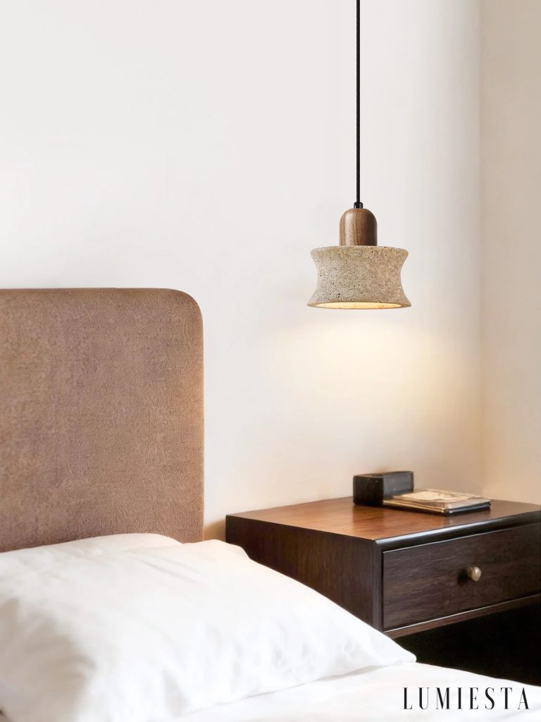 Amber Drop - lampa wisząca trawertynowa Ø 17 cm