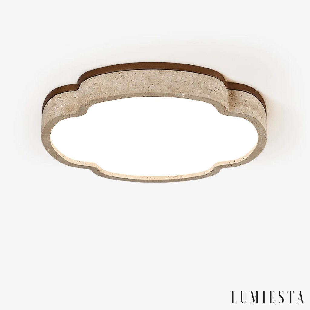 Aureterria - cloud-shaped travertine flush ceiling light Ø 37-58 cm