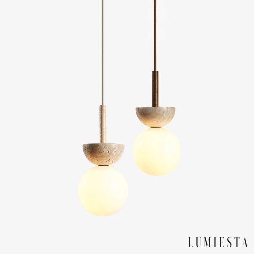 Bragancia - lampa wisząca trawertynowa Ø 13 cm