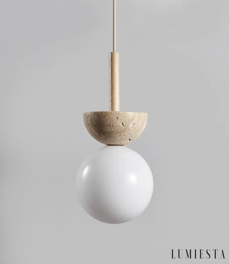 Bragancia - lampa wisząca trawertynowa Ø 13 cm