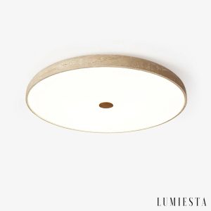 Brezia - lampa sufitowa okrągły plafon trawertynowy Ø 37-62 cm