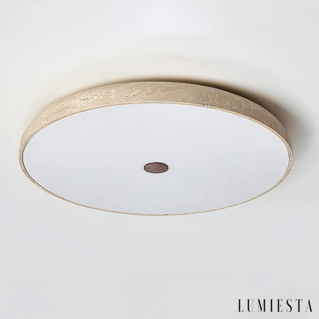Brezia - lampa sufitowa okrągły plafon trawertynowy Ø 37–62 cm