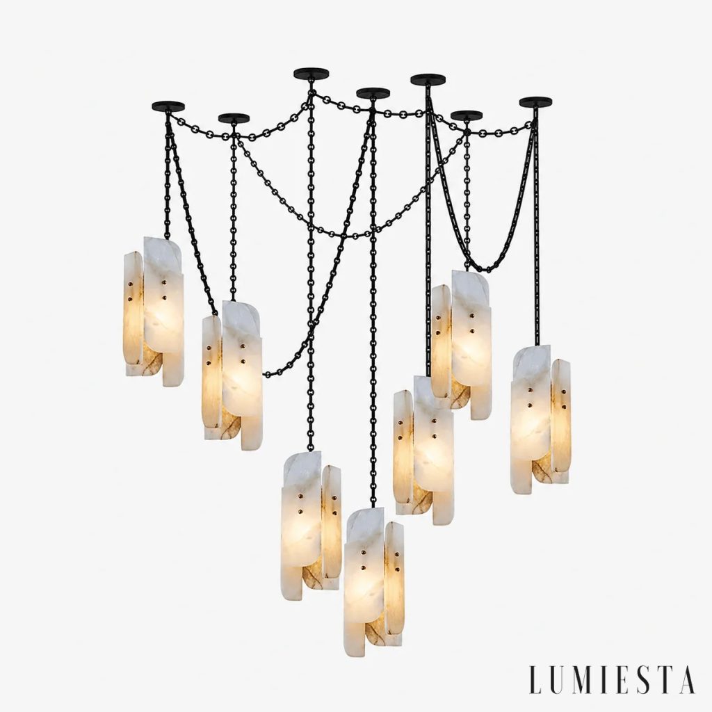 Cerchia - alabaster cluster chandelier