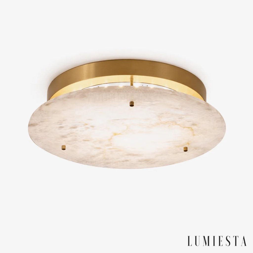 Cortia - lampa sufitowa alabastrowa dysk