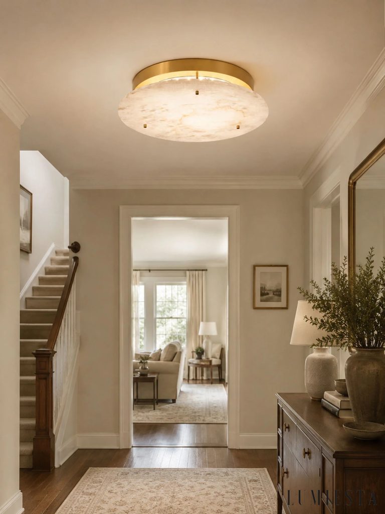 Cortia - lampa sufitowa alabastrowa dysk