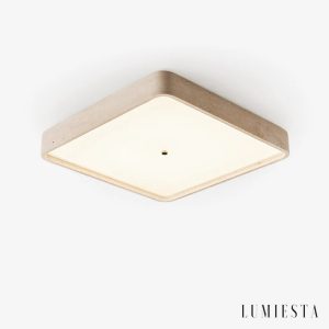 Granadia - lampa sufitowa plafon kwadratowy z trawertynu 38–48 cm