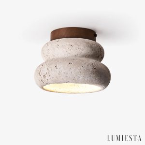 Kwitnaria - lampa sufitowa trawertynowa Ø 16 cm