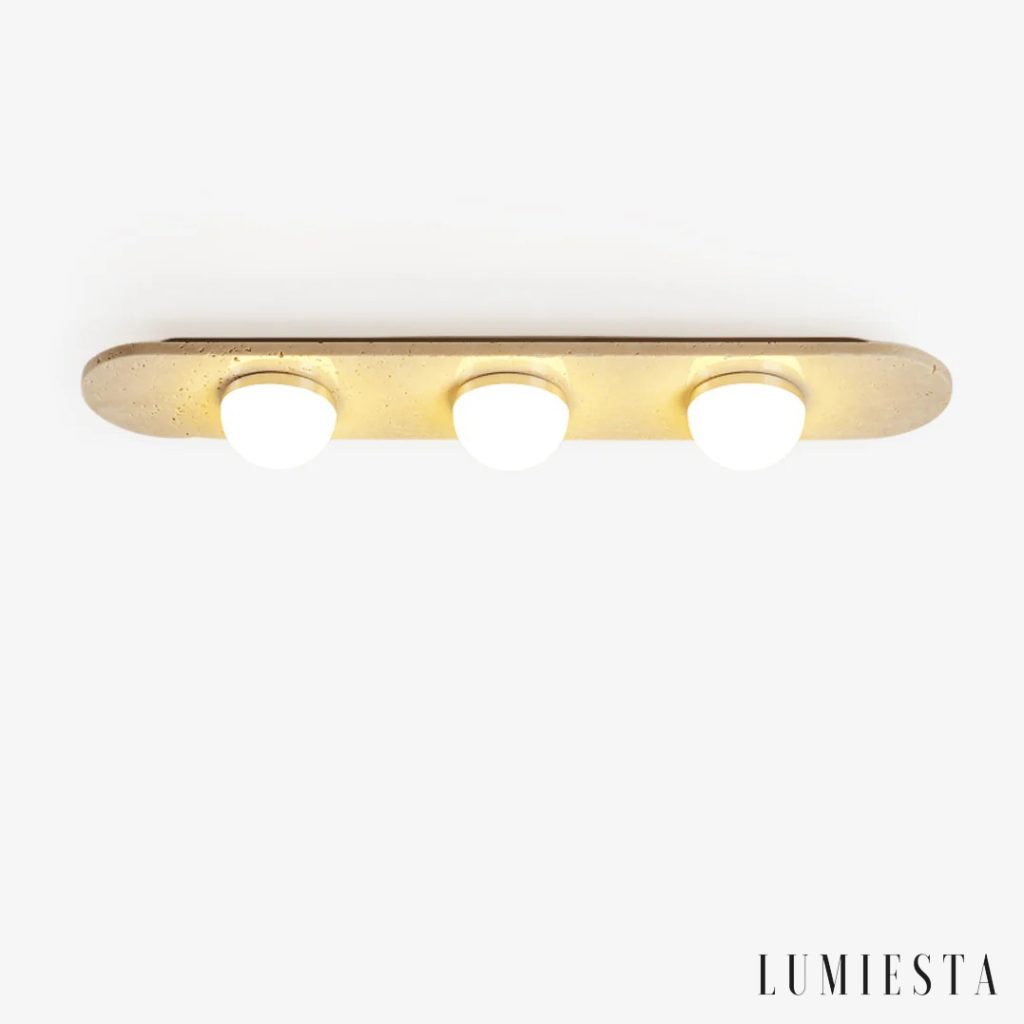 Logia - lampa sufitowa trawertynowa podłużna, dł. 28–60 cm