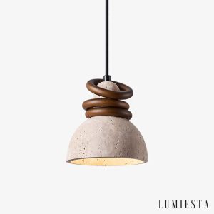 Lunatia - lampa wisząca trawertynowa Ø 15 cm
