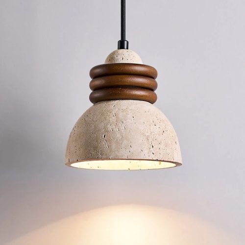 Lunatia - lampa wisząca trawertynowa Ø 15 cm