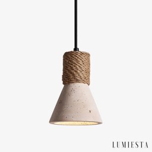 Lusoria - stożkowa lampa wisząca z trawertynu
