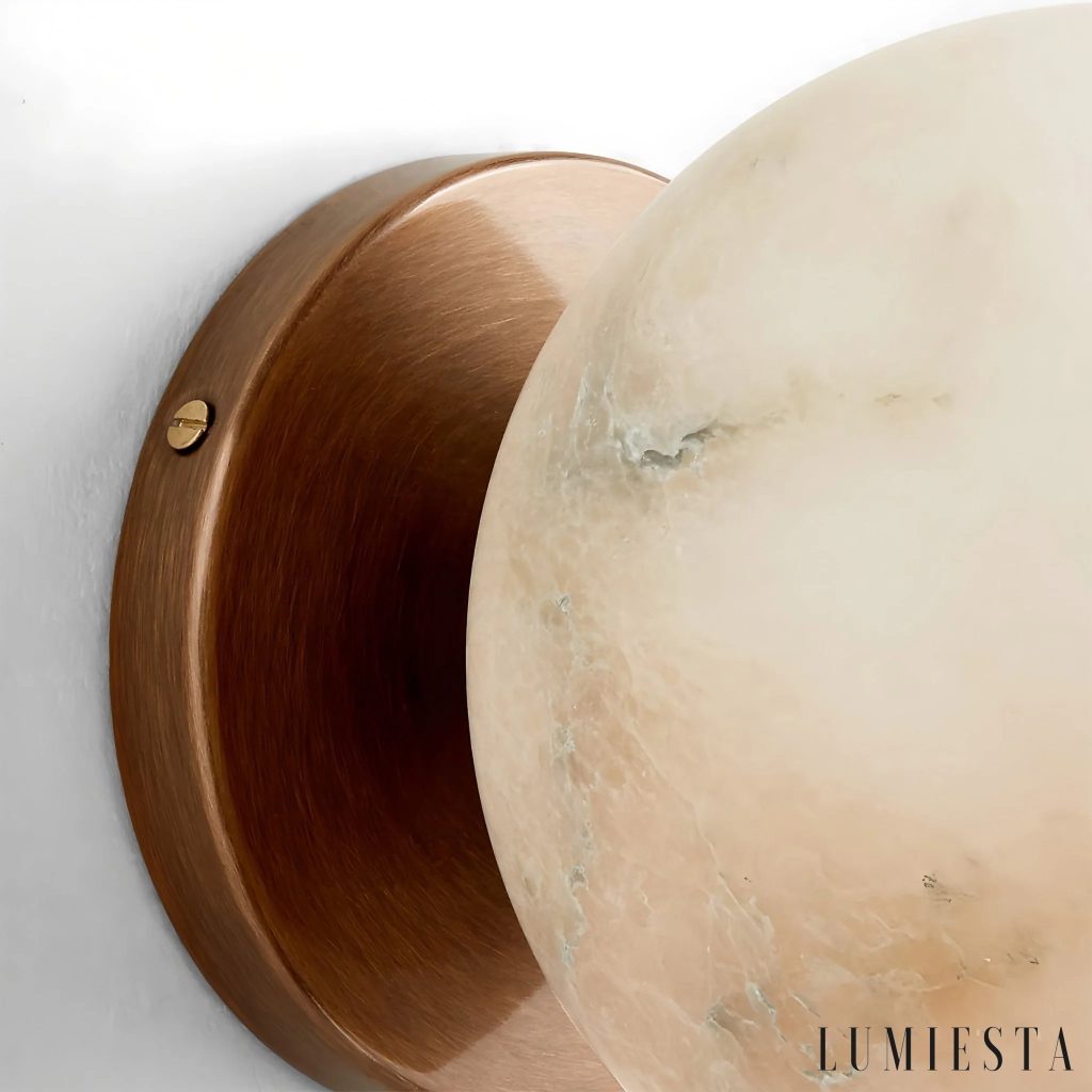 Milania - kinkiet ścienny alabastrowy podwójny Ø 12 cm