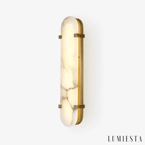 Nascitia - kinkiet ścienny alabastrowy Ø 13 cm, wys. 35-63 cm