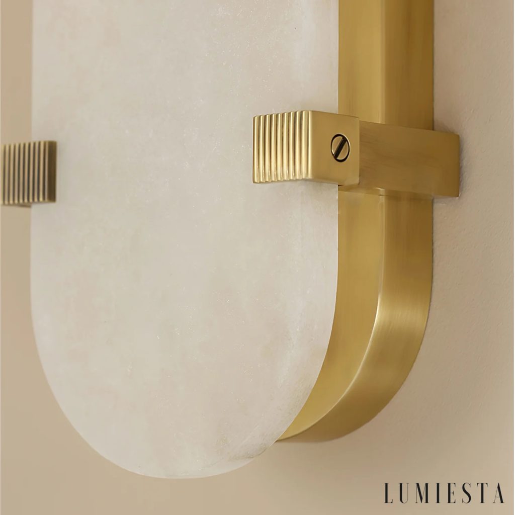 Nascitia - kinkiet ścienny alabastrowy Ø 13 cm, wys. 35-63 cm