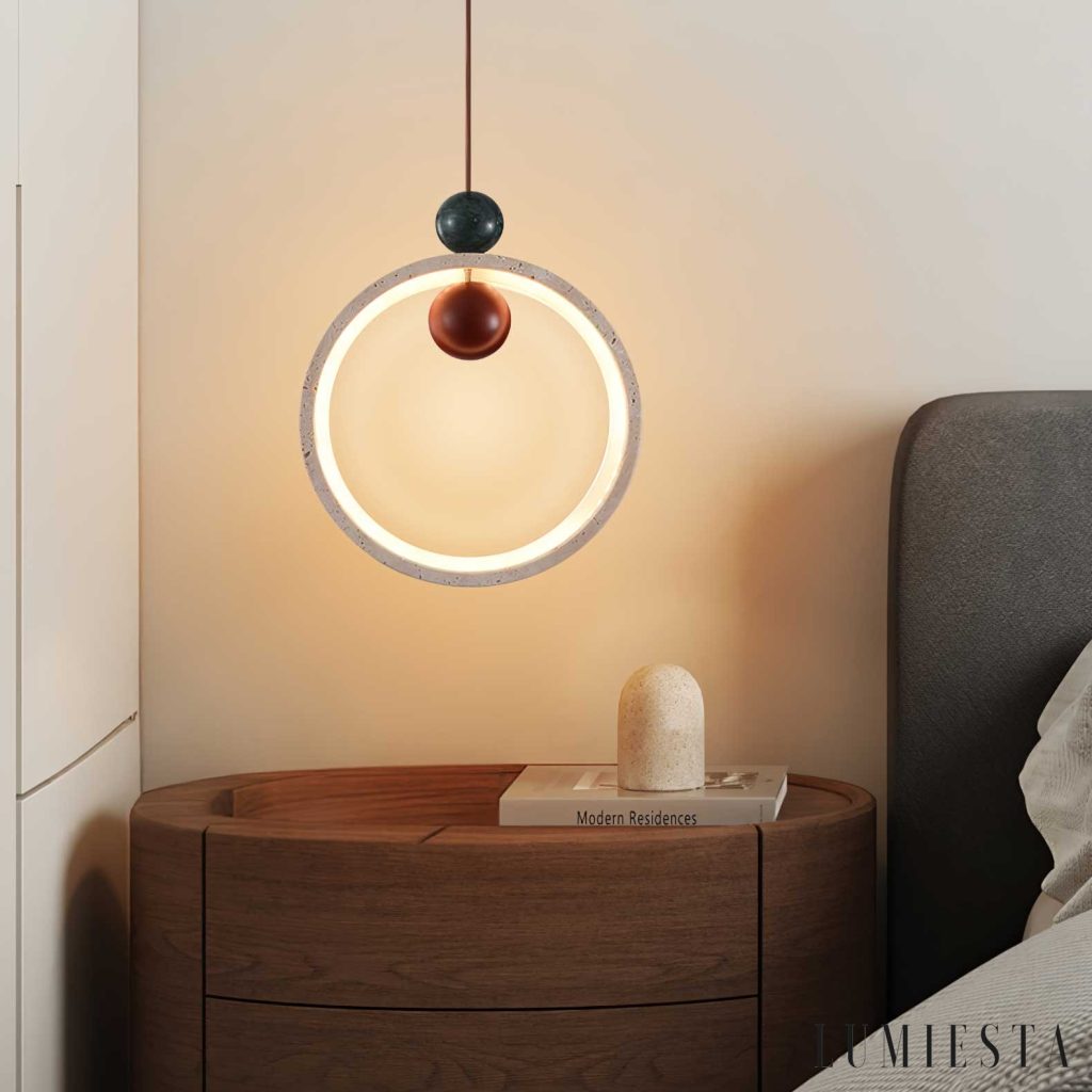 Nefelia - lampa wisząca trawertynowa Ø 20 cm