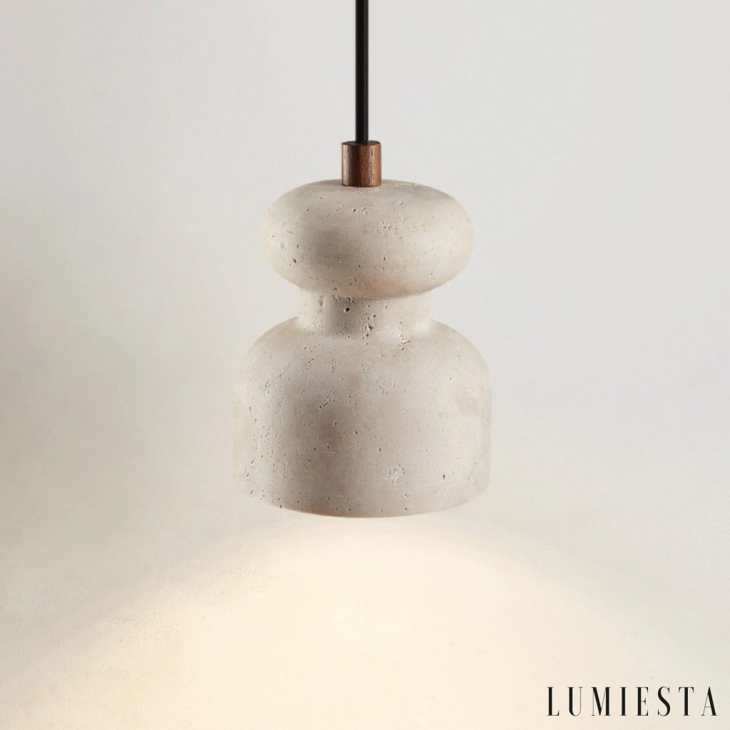 Nizia - lampa wisząca trawertynowa Ø 12 cm