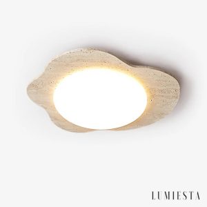 Nizzia - lampa sufitowa plafon trawertynowy w kształcie chmury Ø 65 cm