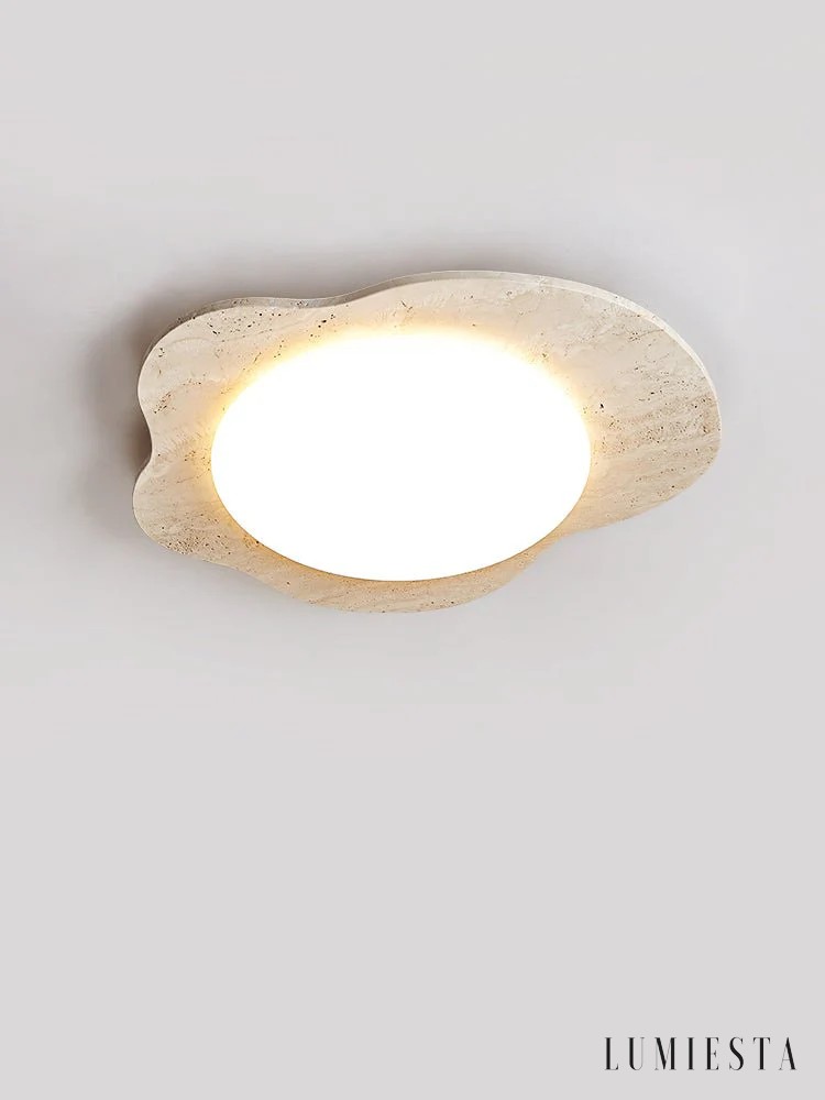 Nizzia - lampa sufitowa plafon trawertynowy w kształcie chmury Ø 65 cm