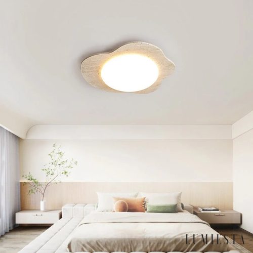 Nizzia - lampa sufitowa plafon trawertynowy w kształcie chmury Ø 65 cm