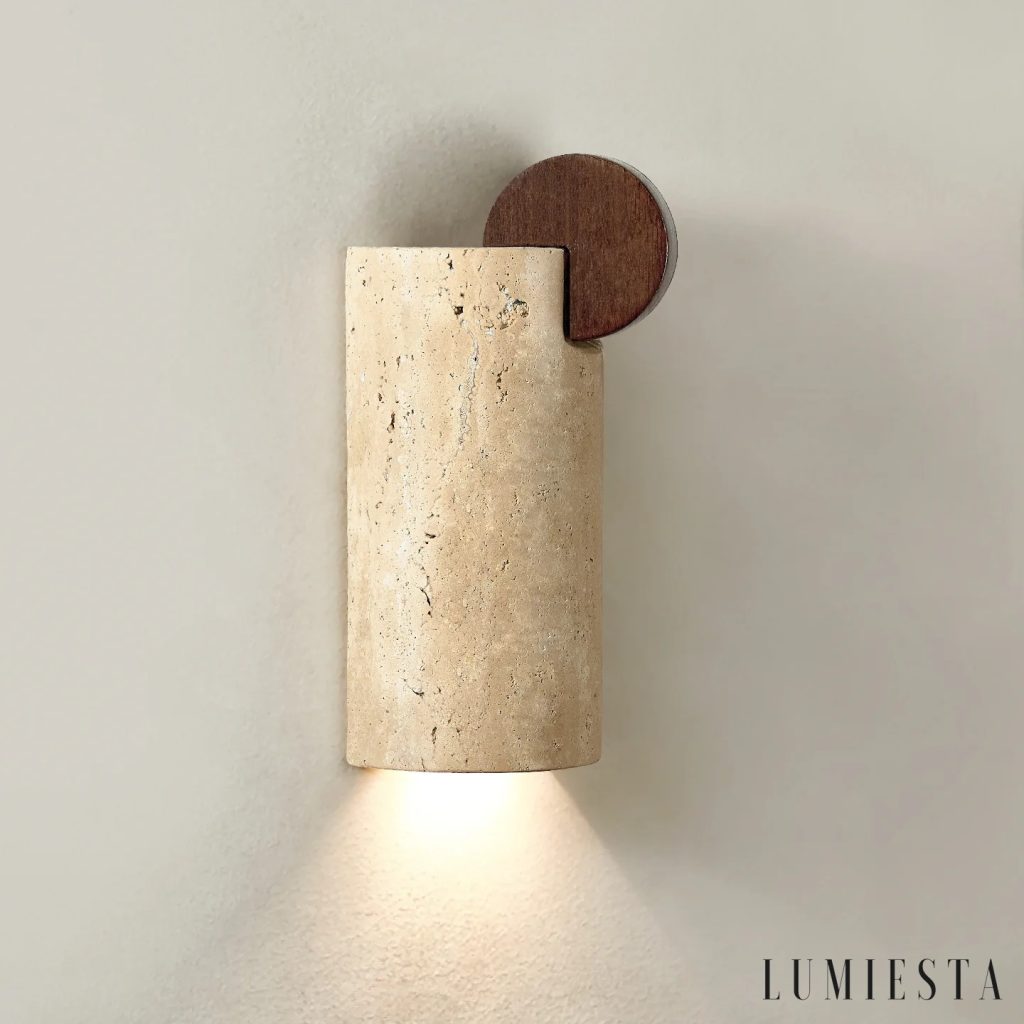 Paleria - kinkiet ścienny trawertynowy Ø 8.5 cm