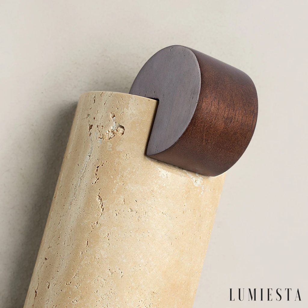 Paleria - kinkiet ścienny trawertynowy Ø 8.5 cm