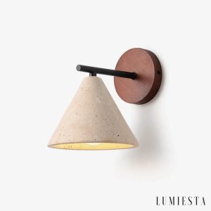 Pampia - kinkiet ścienny trawertynowy stożkowy wys. 20 cm