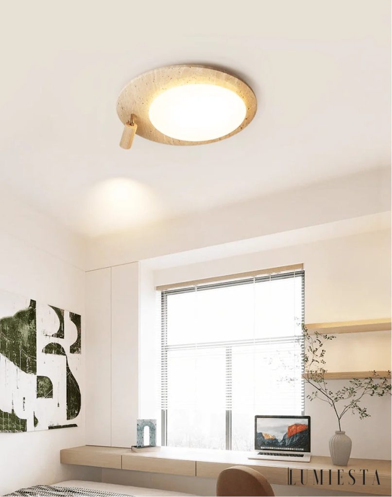 Pania - lampa sufitowa z trawertynu Ø 58 cm
