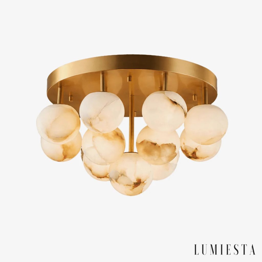 Positia - alabaster globe ceiling light