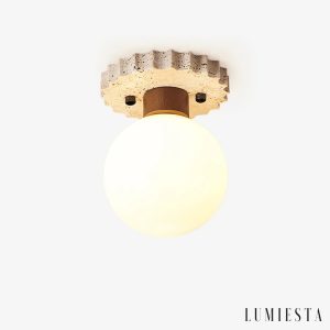 Sardia - lampa sufitowa trawertynowa kula Ø 13 cm
