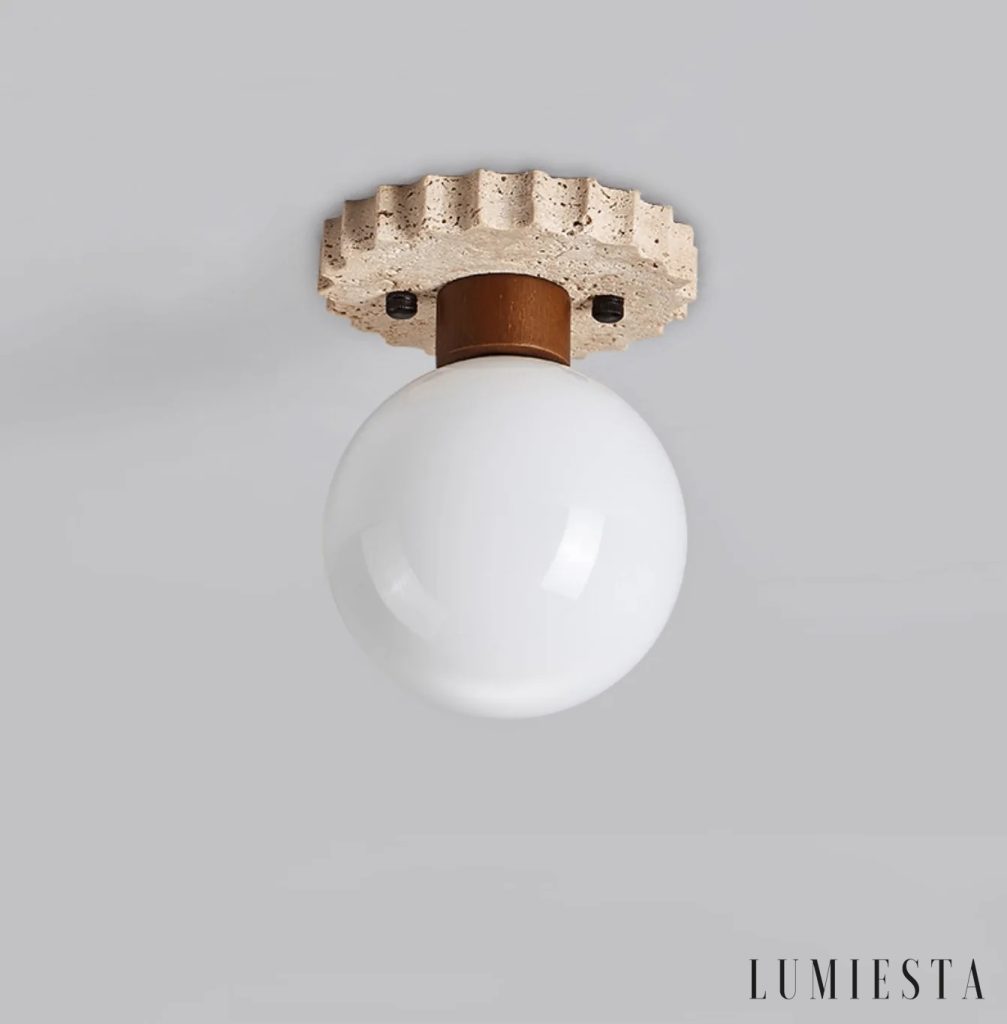 Sardia - lampa sufitowa trawertynowa kula Ø 13 cm