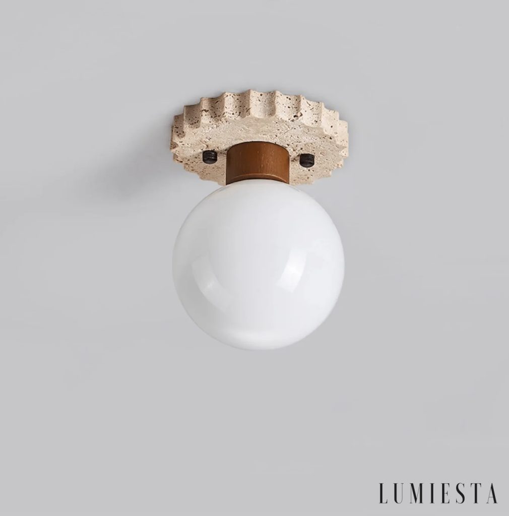 Sardia - lampa sufitowa trawertynowa kula Ø 13 cm