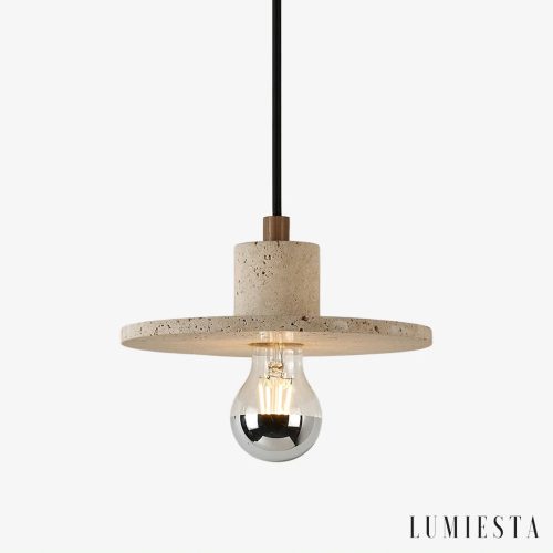 Sferalunia - lampa wisząca trawertynowa Ø 20 cm