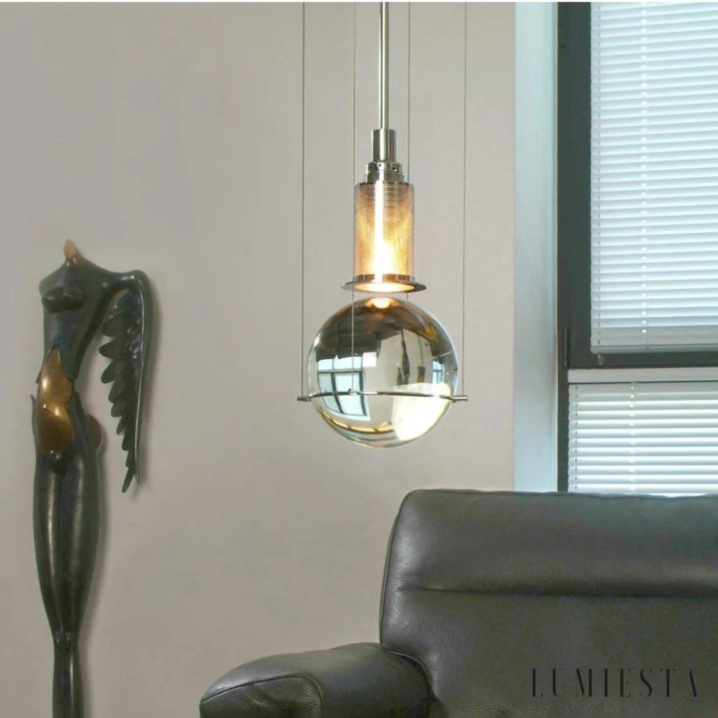 Terria - lampa wisząca kryształowa kula Ø 15 cm