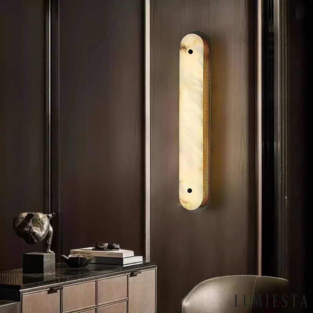 Traveria - kinkiet ścienny alabastrowy podłużny wys. 40-80 cm