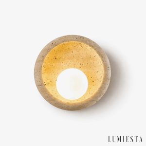 Zarvia - kinkiet ścienny trawertynowy Ø 19 cm