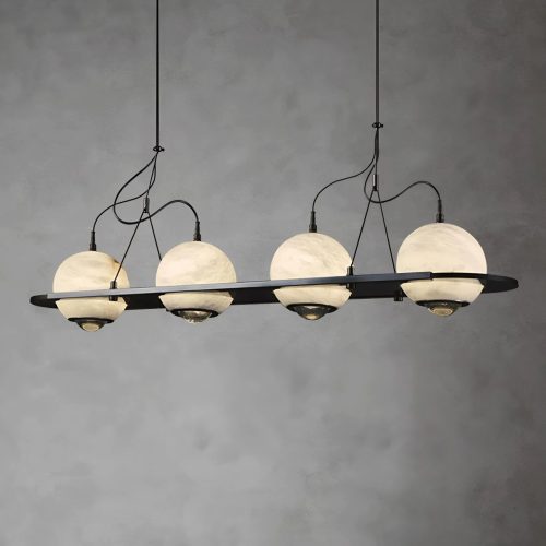 Coimbria - lampa wisząca miedziana 3-punktowa długość 90 cm