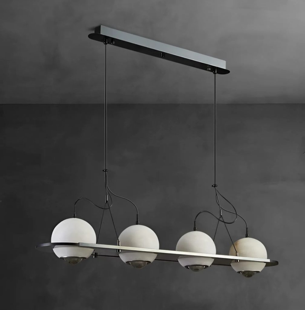 Coimbria - lampa wisząca miedziana 3-punktowa długość 90 cm