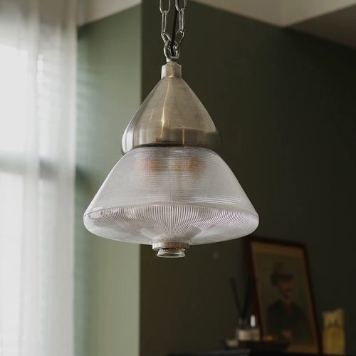 Pompeiria - lampa wisząca szklana Ø 30 cm, aluminium